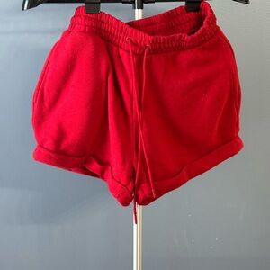 Women's Red Casual Shorts